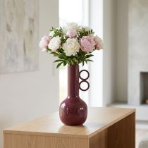 gjenstander Moderne, kunstnerisk vase med lang hals og runde håndtak for stilig interiør, 24 cm