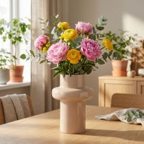 gjenstander Blomstervase metall brun cappuccino emalje Ø17cm H23cm