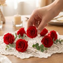 gjenstander Infinity Roses Ekte blomster Mini rosehoder Røde Ø3cm 16 stk