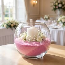 gjenstander Farget sand 0,5 mm rosa 2 kg