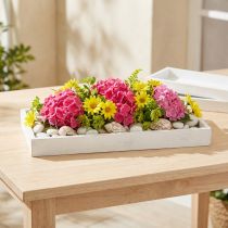 gjenstander Dekorativt avlangt trebrett, hvit shabby chic, 42 × 14 × 3 cm, 3 stk.