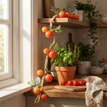 gjenstander Kunstig tomatgirlander, dekorativ slyngplante, naturtro stuedekor, 135 cm