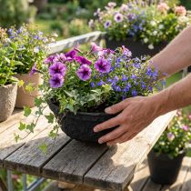 gjenstander Biolit planteskål svart Ø35cm miljøvennlig blomsterskål