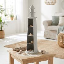 gjenstander Fyrtårn Shabby Chic Krem Sommerdekorasjon Maritim Ø14,5cm H51cm