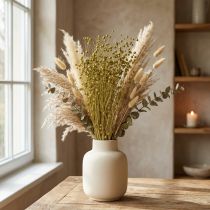 gjenstander Dekorative tørkede linblomster olivengrønne 50g