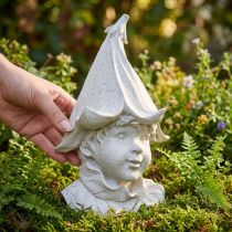 gjenstander Dekorativ gnomhodefigur for stilig hage- og stueinnredning, grå, 30 cm
