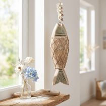gjenstander Deco fisk, trefisk Deco, fiskeanheng tre 21cm