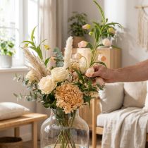 gjenstander Lykt Lilje Kunstig Blomst Lilje Aprikos 90cm 2stk