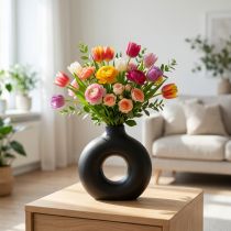 gjenstander Vase Moderne Keramikk Svart Moderne Oval 21×7×20cm