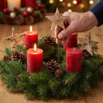 gjenstander Dekorstjerner for å feste trebark dekorasjonsstjerner Advent 22cm 24 stk