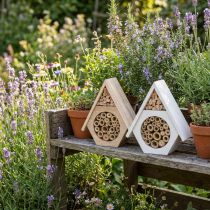 gjenstander Insektshotell Honeycomb Bee Hotel Tre Hvit Natur H18,5cm 2stk