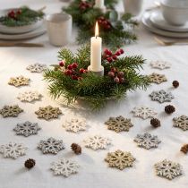 gjenstander Snowflakes treglitterblanding Ø2cm 144p