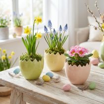 gjenstander Blomsterpotte med påskeeggmotiv for stilig vårdekorasjon i hjemmet ditt, 10 cm, 3 stk.