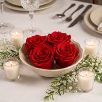 gjenstander Ekte rosehoder Infinity Roses Røde Premium Ø8,5 cm 4 stk