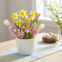 gjenstander Blomsterpinne Fargerik kanin Trepynt påske 6cm 12 stk