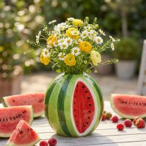 gjenstander Keramikkvase vannmelon dekorativ vase keramikk H12cm