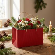 gjenstander Gaveposer røde papirposer med håndtak 24×12×12cm 6stk