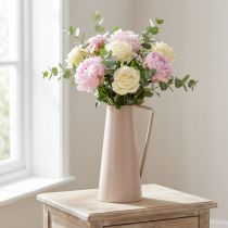 gjenstander Dekorativ metallvase, dekorativ mugge, rosa, konisk, vintage blomstervase, 38 cm