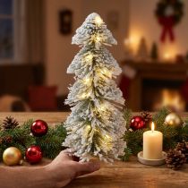 gjenstander Mini juletre LED julegran snødekt 40 cm