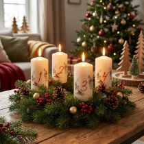 gjenstander Adventskranslyssett 1-4 kremfarget julemotiv RAL-kvalitet Laget i Tyskland 130/70mm 4 stk