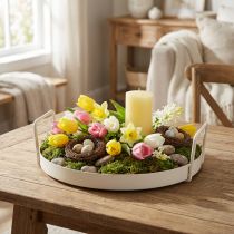 gjenstander Brett med praktiske håndtak, vintage-utseende, for allsidige dekorasjonsideer med blomster og naturmaterialer, 30 cm