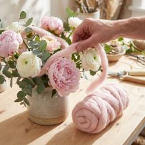 gjenstander Lunte Rosa Ull Lunte Naturull Vanntett Fargeekte 5cm 10m