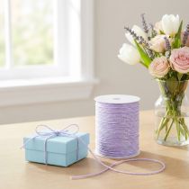 gjenstander Snor med glimmer lilla dekorativ ledning iriserende 15mm 50m