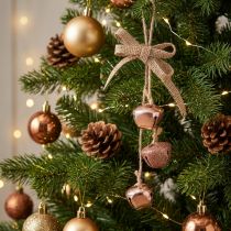 gjenstander Juleklokker Juletrepynt kobberrosa Ø3,5cm 3stk