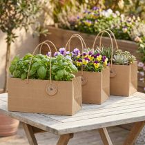 gjenstander Planteposer papir naturribb 24x12x12cm 8 stk