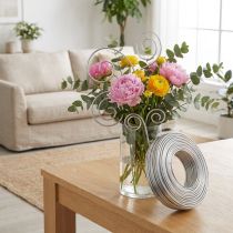 gjenstander Aluminiumstråd 3mm 1kg sølv - Fleksibel hobbytråd for blomsterdekorasjon, modellbygging og dekorasjonsideer