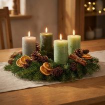 gjenstander Grønne kuppellys, 3 skjermer, ensfarget, rustikt, 70x100 mm, sett med 12, til dekorasjon og advent