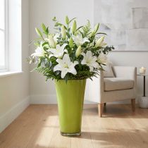 gjenstander Vase Grønn Gulvvase Dekorativ vase Fizzy Olive Ø28,5cm H45cm