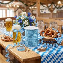 gjenstander Dekorativt krøllebånd Oktoberfest blå-hvitt 10mm 250m