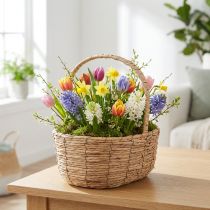 gjenstander Kurv med håndtak plantekurv gavekurv kunstig 31×23×36cm