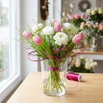 gjenstander Buljongtråd Ø0,30 mm 100 g/140 m Rosa – Hobbytråd Dekorativ tråd for blomster og vinduer