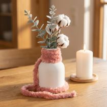 gjenstander Fuskepelssnor rosa snor dekorativ ledning laget av kunstpels 50g 30m