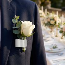 gjenstander Bryllupssmykker corsage bånd hvit 2 stk