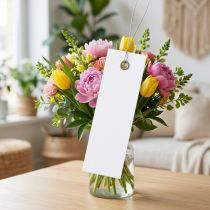 gjenstander Hvite hengelapper 18x60mm med metalltråd, værbestandige, ideelle for blomsterdekorasjon og gavemerking, 250 stk.