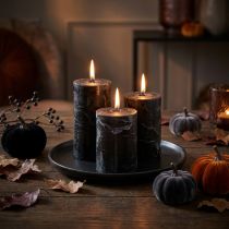 gjenstander Elegante svarte kuppellys, ensfargede, 70x100mm, 4 stk - dekorasjon, jul, halloween