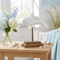 gjenstander Delfindekor Albasia Maritime tredekor hvit 28×6,5×26cm