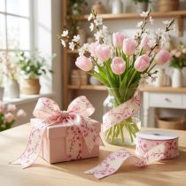 gjenstander Gavebånd kirsebærblomst stoffbånd Hanami 40mm 20m