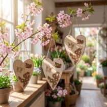 gjenstander Deco henger tre deco hjerte sommerfugl deco 13,5x20cm 6stk