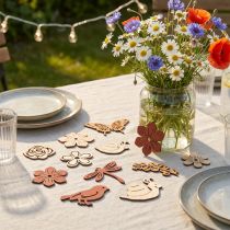 gjenstander Strø dekorasjon blomster dyr blanding sommerpynt B3–4cm 72 stk