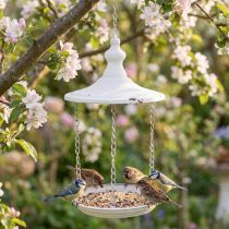 gjenstander Hengende dekorasjon shabby chic dekorativ fuglemater hvit Ø20cm