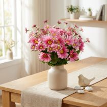 gjenstander Kunstige tusenfryd bukett med kunstige blomster rosa 44cm