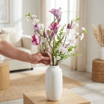 gjenstander Kunstig blomst magnolia gren, magnolia rosa 92cm