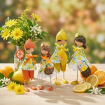 gjenstander Små frukter, sommerpynt, figurer sitroner appelsiner H17/18cm 4stk