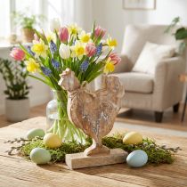 gjenstander Trekylling, vårpynt, påskefigur natur, hvitvasket H26cm