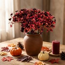 gjenstander Gypsophila kunstige røde kunstige blomster høst 29,5cm 18stk