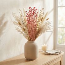 gjenstander Tørkede jordbærtistelblomster, antikk rose, 50 cm, 100 g, dekorative kunstige blomster